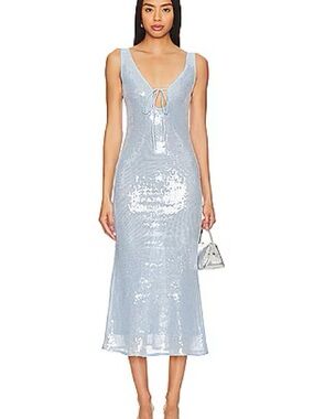 Bardot Sequin Midi Dress Blue
